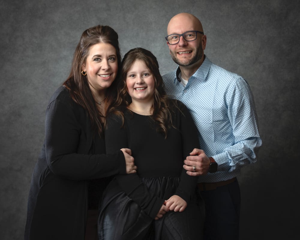 Andrew LeBlanc with his wife Patricia and daughter Amelia